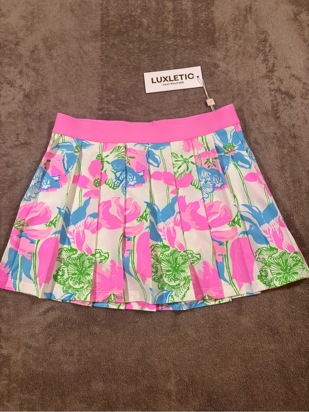 NWT Lilly Pulitzer Sylvana Skort Viney Line Floral Pleated Skirt Girls Large